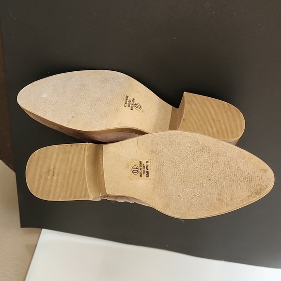 City classified tan size10 booties women's Perforated Ankle Boots suede zipper - Picture 8 of 12